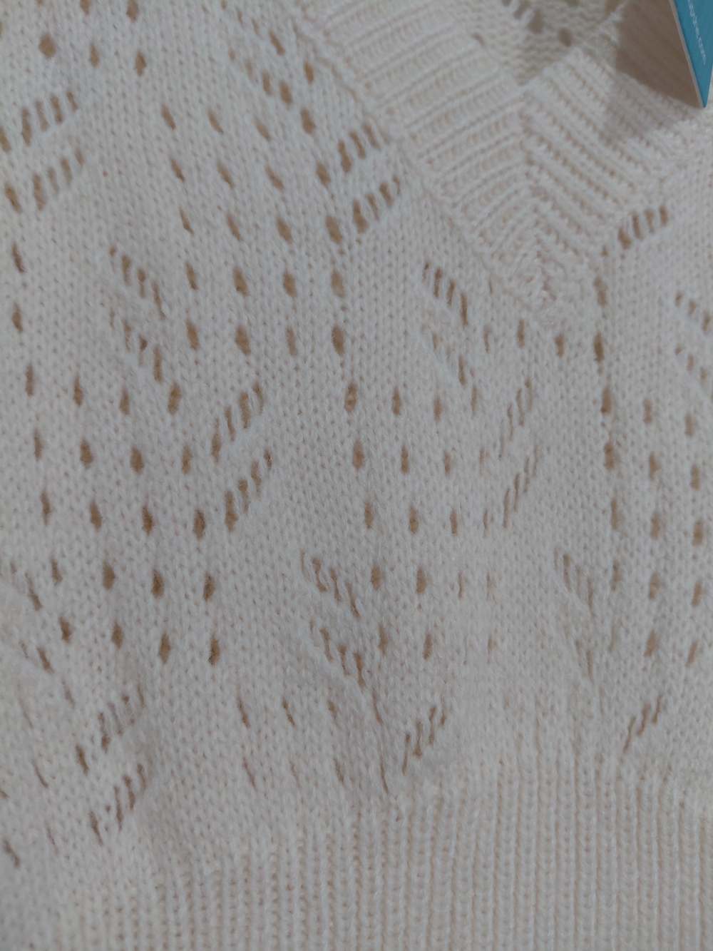 Cupshe Cream Openwork V‑Neck Knit Maxi Dress - Picture 3 of 7